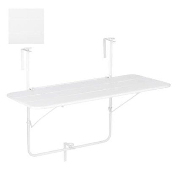 Mica Decorations Balkon Tuin Tafel - 88x51x67 cm - Ijzer - Wit