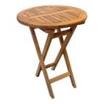 New Round Klaptafel Teak dia. 60x76 cm - Buitengewoon de boet