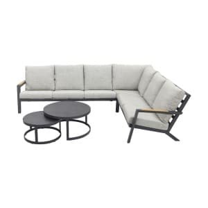 Santos/Rhodos loungeset - hoekbank - antraciet 3-delig