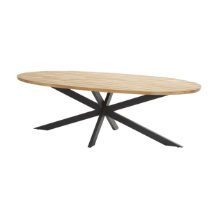 Taste 4SO Prado Diningtafel Teak Antracite Ellipse 240 x 115 cm - Taste