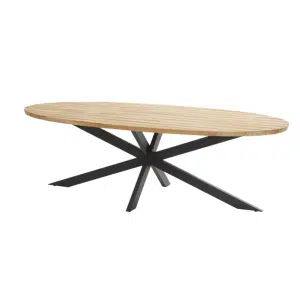 Taste 4SO Prado Diningtafel Teak Antracite Ellipse 240 x 115 cm - Taste