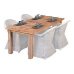 Teak dinner tafel Modern 250 Tafel 250x100x80 cm- - Wicker- Tuindeco