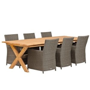Teak dinner tafel Rustiek 2 Tafel 350x100x80cm- - Teak- Tuindeco