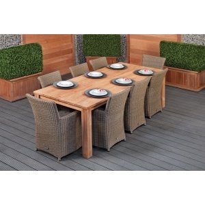 Teak dinner tafel Rustiek 250 Tafel 250x100x80 cm- - Teak- Tuindeco