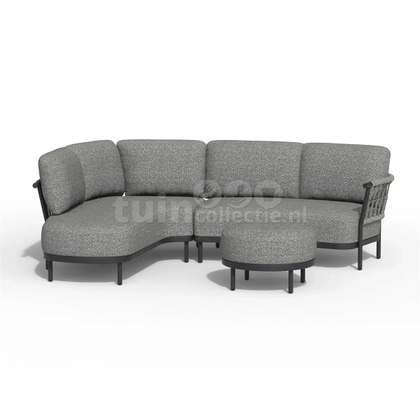 Tierra Outdoor Loungeset Fresca Organic Charcoal Right