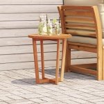Tuinbijzettafel rond 55x60 cm massief acaciahout