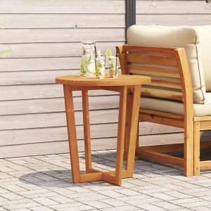 Tuinbijzettafel rond 70x75 cm massief acaciahout