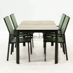 Tuinset Delia hoge rug amandel met Castilla 160cm tafel