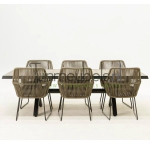 Tuinset Ramblas met Castilla negro kruispoot 240cm tafel