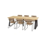 Tuinset Swing naturel met Basso teak tafel 240x100