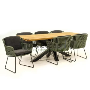 Tuinset Vitali green met Spectral 200cm tafel van 4 Seasons Outdoor