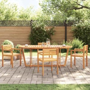 Tuintafel ovaal 200x90x75 cm massief acaciahout