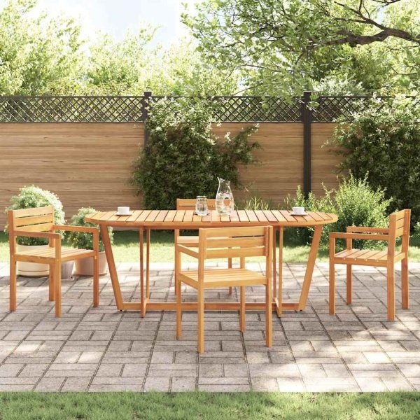 Tuintafel ovaal 200x90x75 cm massief acaciahout