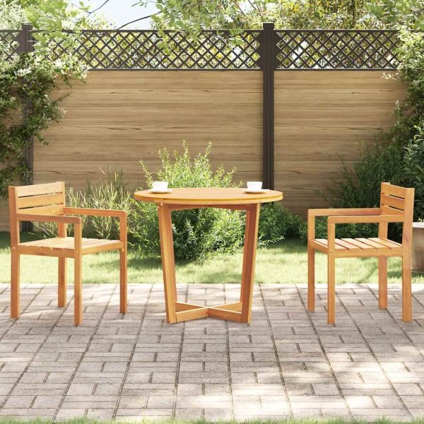 Tuintafel rond 90x75 cm massief acaciahout