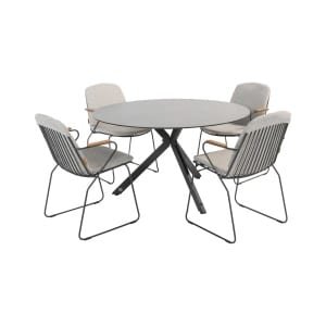 4 Seasons Veneto/Locarno ronde tuinset - Ø130 cm. - stapelbaar