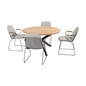 4 Seasons Veneto|Prado ronde tuinset - Ø130 cm. - stapelbaar