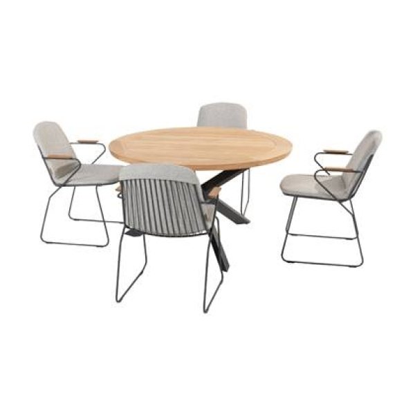 4 Seasons Veneto|Prado ronde tuinset - Ø130 cm. - stapelbaar