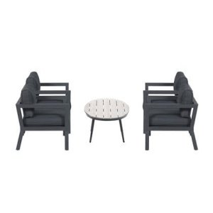 5-delige loungeset Ridge -4 luxe lounge fauteuils inclusief salontafel