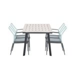 5-delige tuinset Dido tuinstoelen zachtgroen - Vigo tafel
