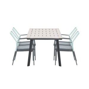 5-delige tuinset Dido tuinstoelen zachtgroen - Vigo tafel