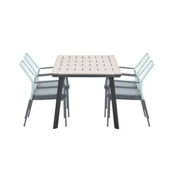 5-delige tuinset Dido tuinstoelen zachtgroen - Vigo tafel