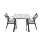 5-delige tuinset Dido tuinstoelen zwart - Vigo tafel
