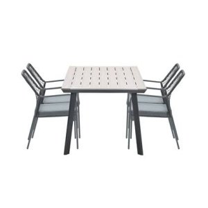 5-delige tuinset Dido tuinstoelen zwart - Vigo tafel