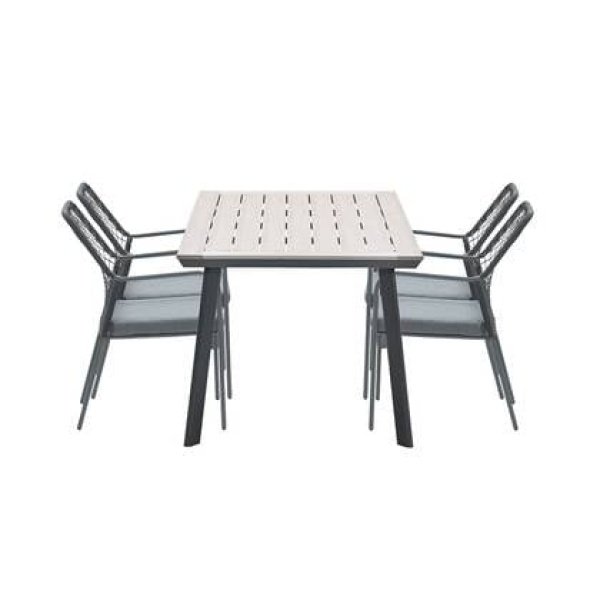 5-delige tuinset Dido tuinstoelen zwart - Vigo tafel