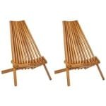 Beliani - BELLANO - Tuinstoel set van 2 - Lichthout - Acaciahout