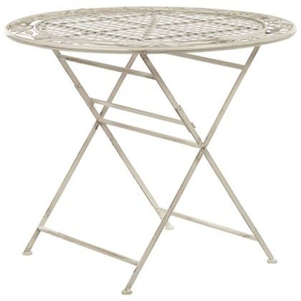 Beliani - BIVIO - Tuintafel - Wit - 90 x 90 cm - IJzer