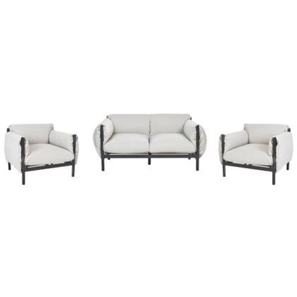 Beliani - ESPERIA - Loungeset 4-zits - Lichtgrijs - Aluminium