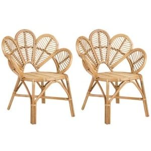 Beliani - FLORENTINE II - Fauteuil set van 2 - Natuurlijk - Rotan