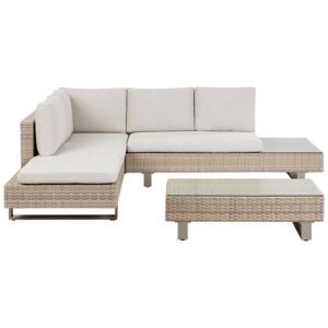 Beliani - LANCIANO - Loungeset voor 5 - Off-white - PE rotan