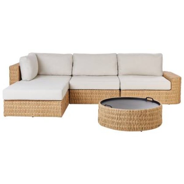 Beliani - OLIVERI - Loungeset 4-zits - Beige - Kunstrotan