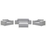 Beliani - ROVIGO - Loungeset voor 5 - Lichtgrijs - Polyester