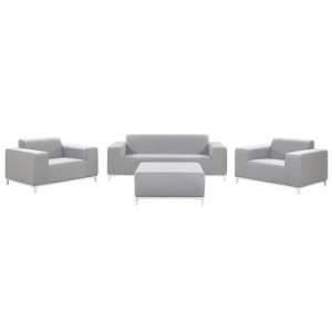 Beliani - ROVIGO - Loungeset voor 5 - Lichtgrijs - Polyester