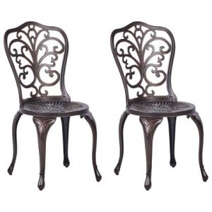 Beliani - TRIORA - Tuinstoel set van 2 - Bruin - Aluminium