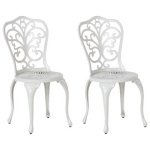 Beliani - TRIORA - Tuinstoel set van 2 - Wit - Aluminium