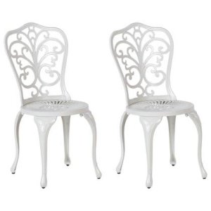 Beliani - TRIORA - Tuinstoel set van 2 - Wit - Aluminium