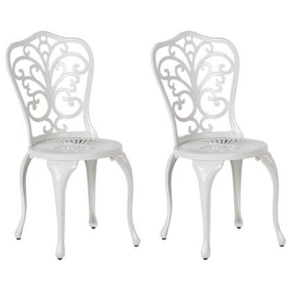 Beliani - TRIORA - Tuinstoel set van 2 - Wit - Aluminium