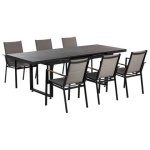 Beliani - VALCANETTO| BUSSETO - Tuinset voor 6 - Zwart - Aluminium