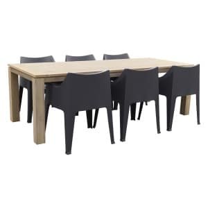 Coccolona antraciet/Rome grey 240 cm. tuinset - 7-delig