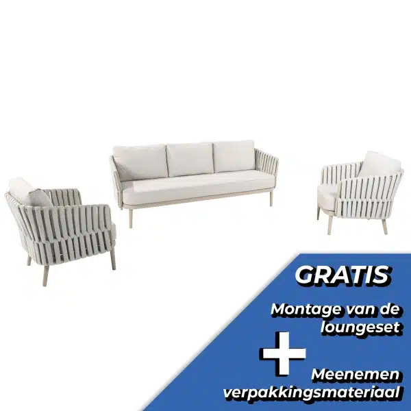 Eva loungeset 3-zit lounge bank + 2x lounge stoel