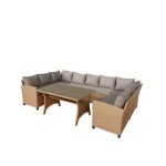 Giga Living - 9-Zits Loungeset - Naturel Rotan - Ventura