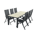 Hartman Napoli/Nola verstelbare tuinset 210x90 cm. - Antraciet/Houtlook