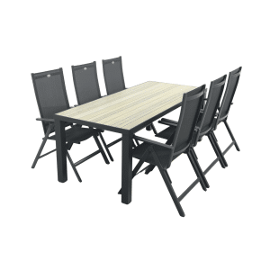 Hartman Napoli/Nola verstelbare tuinset 210x90 cm. - Antraciet/Houtlook