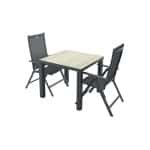 Hartman Napoli/Nola verstelbare tuinset 90x90 cm. - Antraciet/Houtlook