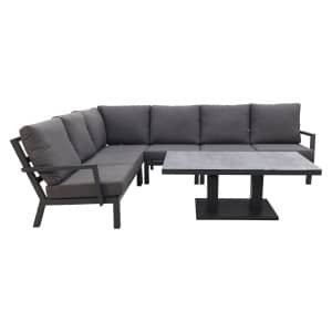 Rockford aluminium loungeset antraciet 5-delig - Verstelbare tafel