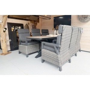 Tuinset Serono - tafel en 6 verstelbare stoelen- - Aluminium- Sens-Line
