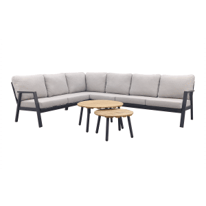 Viento/Mindo hoek loungeset (4-delig) - Royal Grey/Teak
